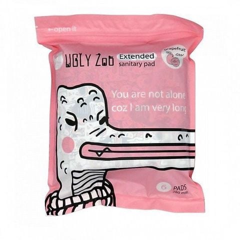  Băng Vệ Sinh Ban Đêm Belle Flora Ugly Zoo Extended Sanitary Pad 6 miếng/gói 