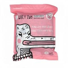  Băng Vệ Sinh Ban Đêm Belle Flora Ugly Zoo Extended Sanitary Pad 6 Miếng/GóI 