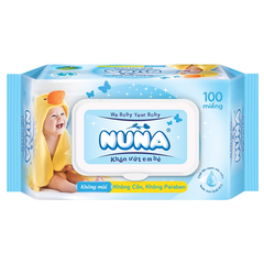 Khăn Ướt Em Bé Không Mùi Baby Nuna 100 Miếng 