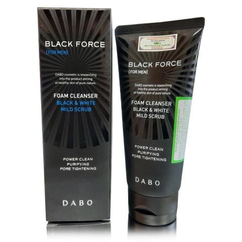  Sữa rửa mặt than hoạt tính ngăn ngừa mụn dành cho nam Dabo Black Force 120ml 