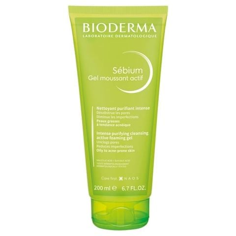  Gel rửa mặt làm sạch sâu và giảm mụn Bioderma Sébium Gel moussant actif - 200ml 