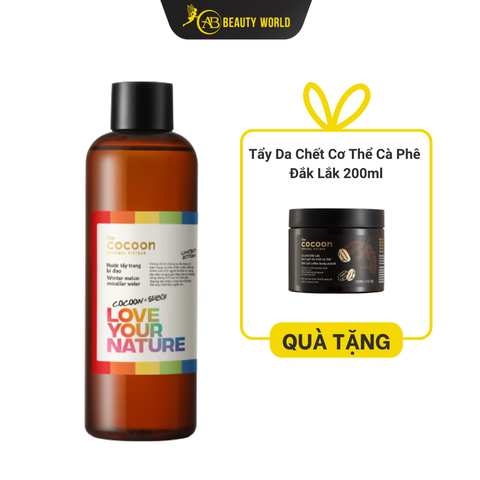  Combo Mua 01 Tặng 01 Cocoon Nước tẩy trang 500ml (LGBT Limited Edition) và Cà phê Dak Lak làm sạch da chết cơ thể 200ml 