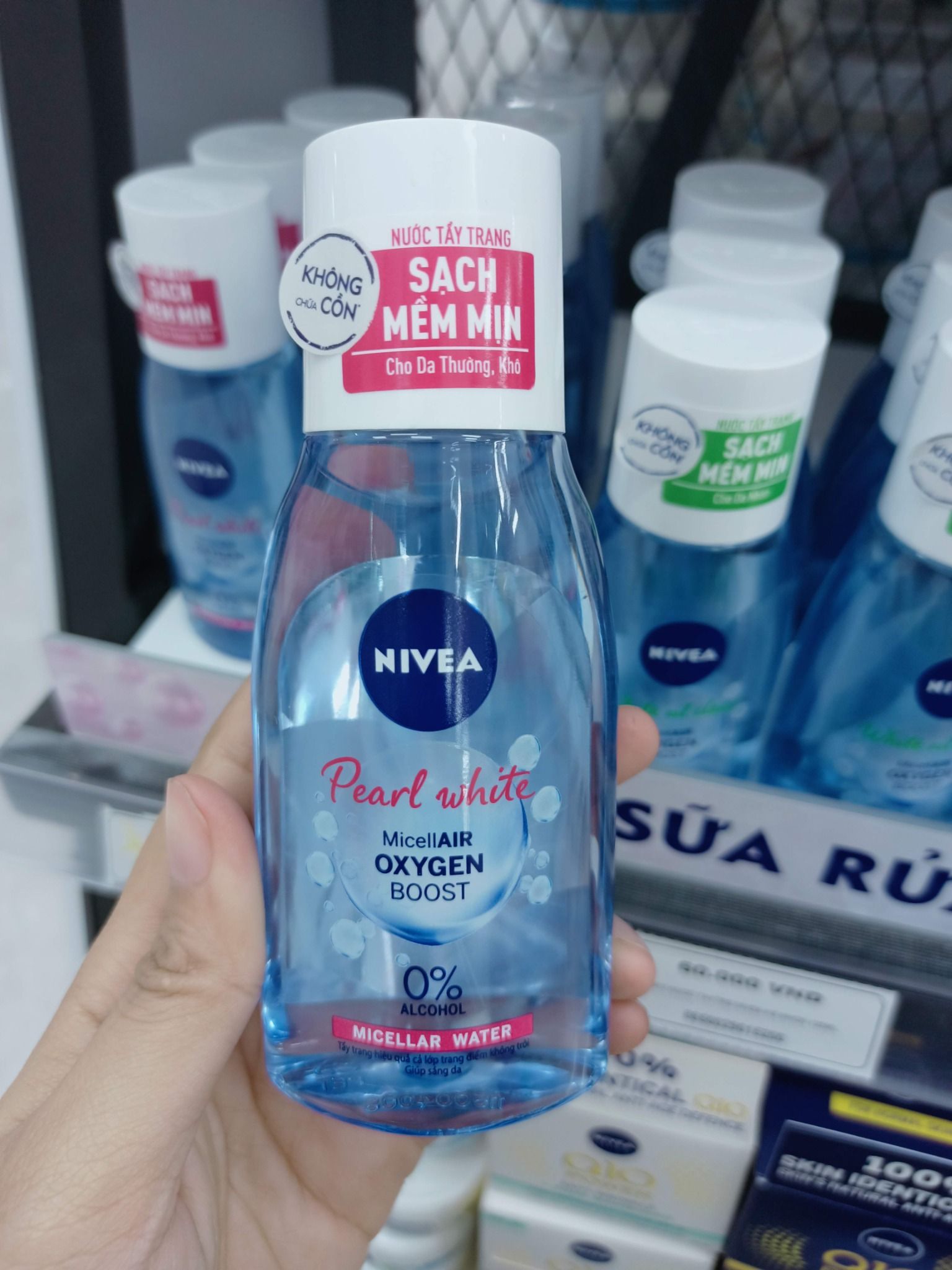  Nước Tẩy Trang Nivea Tinh Chất Ngọc Trai Sáng Da Pearl White Micellair Oxygen Boost Micellar Water 125ml 