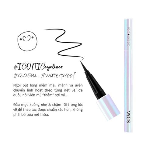  Bút Kẻ Mắt Nước Không Lem Lâu Trôi Vacosi 24H Waterproof Pen 02 Brown - VM25 0.6g 