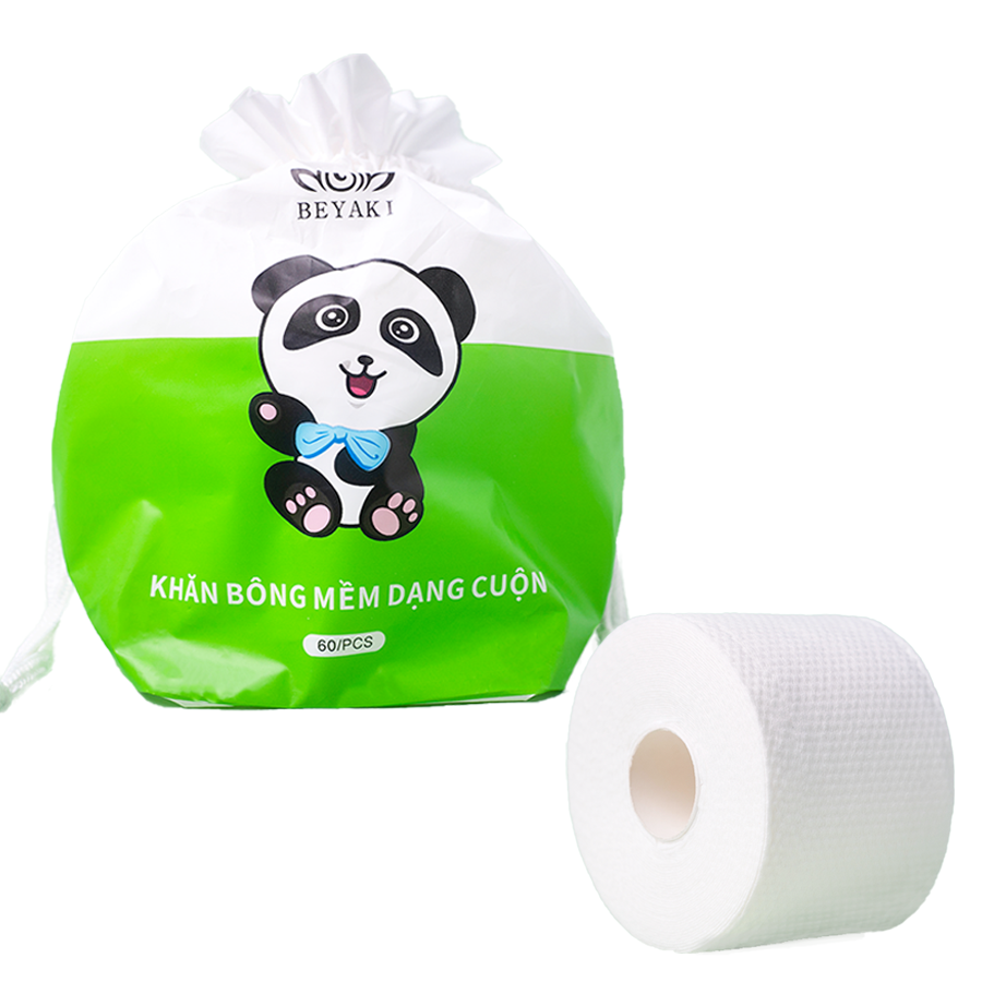  Khăn Vải Bông Cotton Beyaki Chăm Sóc Da Mặt - Cuộn 60 tờ 20x20 cm 