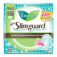  Băng Vệ Sinh Laurier Super Slimguard Siêu Mỏng Bảo Vệ 1mm 22.5cm 20 Miếng 