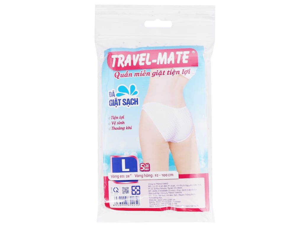  Quần Lót Miễn Giặt Tiện Lợi Của Nữ Travel - Mate Size L (5 Cái) - Việt Nam 