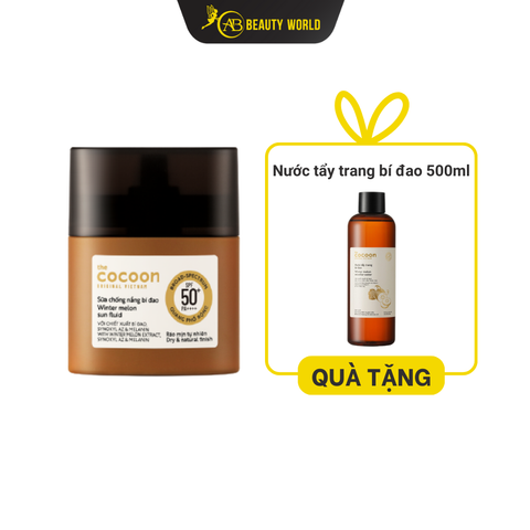  Combo Mua 01 Tặng 01 Cocoon Sữa chống nắng bí đao 50ml và Nước tẩy trang bí đao 500ml 