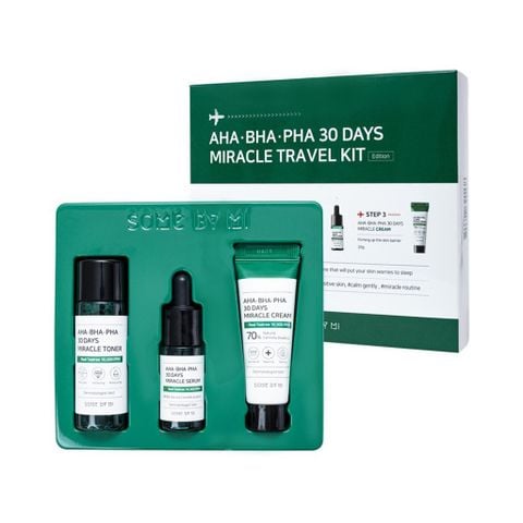  Bộ Sản Phẩm Chăm Sóc Da Mụn Some By Mi 3 Món AHA-BHA-PHA 30 Days Travel Kit 