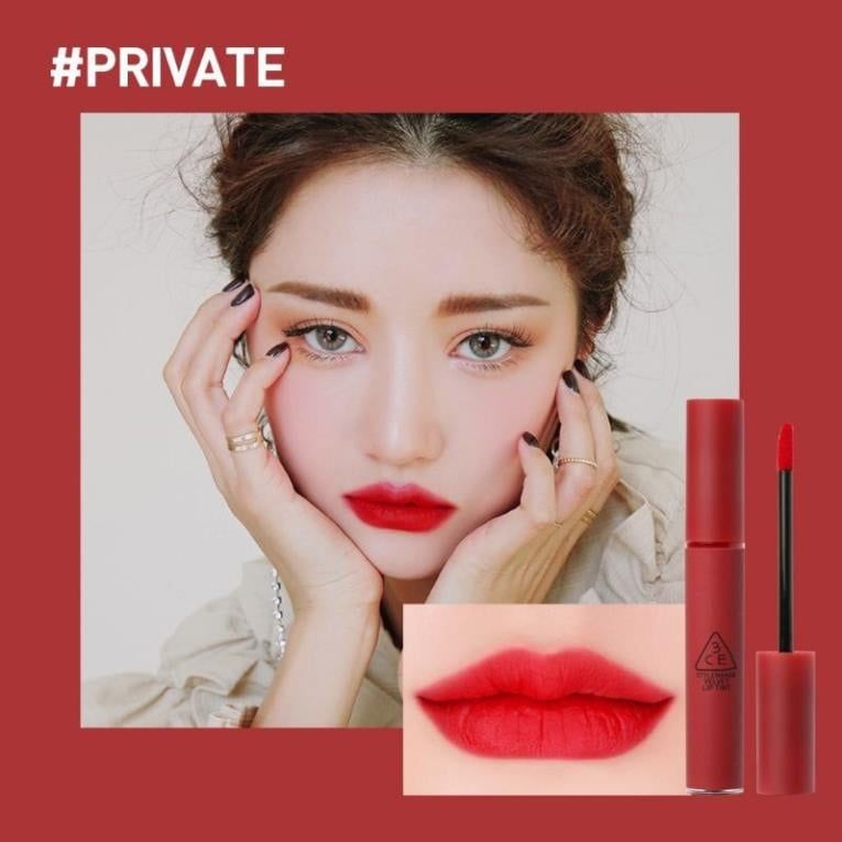  Son Kem Lì 3CE Velvet Lip Tint Mịn Như Nhung Private - Màu Đỏ Lạnh 