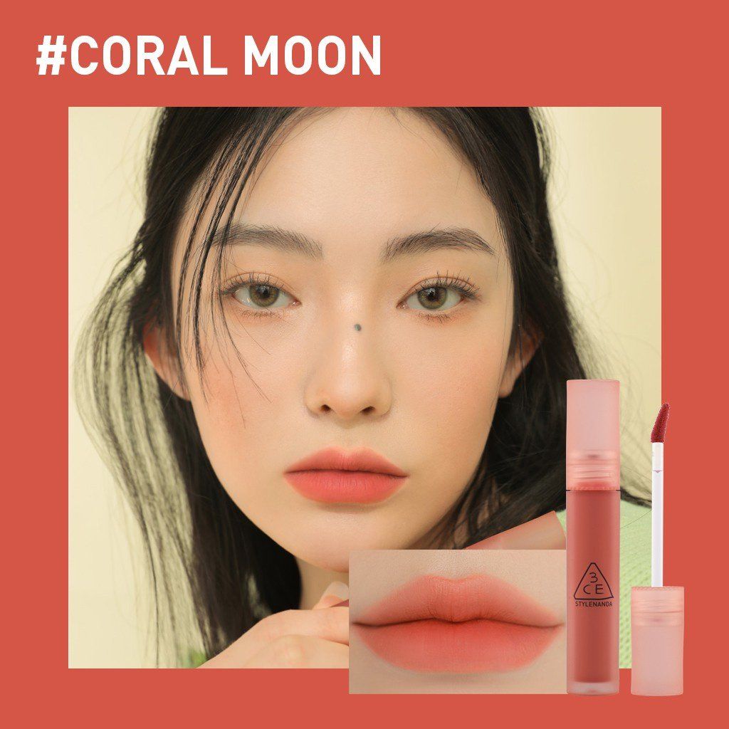  Son Kem Lì 3Ce Blur Water Tint  Coral Moon - Màu Cam San Hô Pha Đào - Date 1 