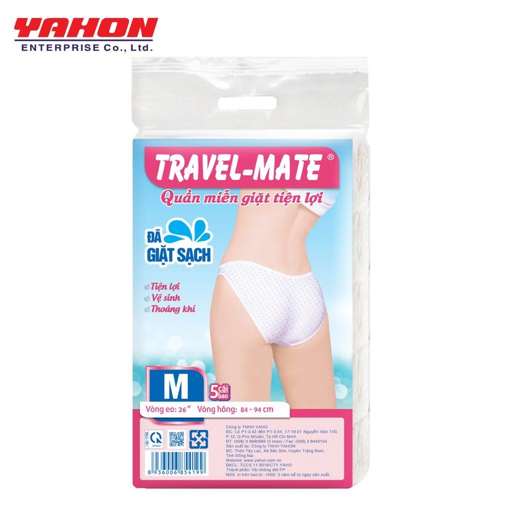  Quần Lót Miễn Giặt Tiện Lợi Của Nữ Travel - Mate Size M (5 Cái) - Việt Nam 