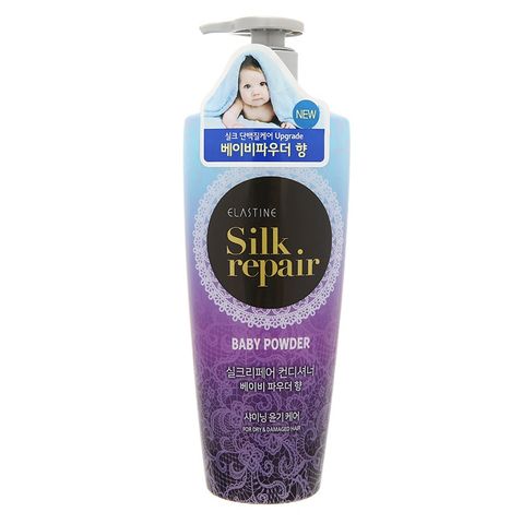  Kem Xả Chăm Sóc & Nuôi Dưỡng Tóc Hương Phấn Em Bé Elastine Silk Repair Baby Powder 550ml 