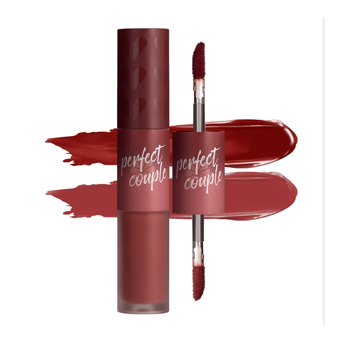  Son Kem Lỳ Lemonade Perfect Couple Lip Fashionista 04 #Red Heels Hồng Đỏ x Đỏ Rượu (Cream 4ml - Tint 3,5ml) 