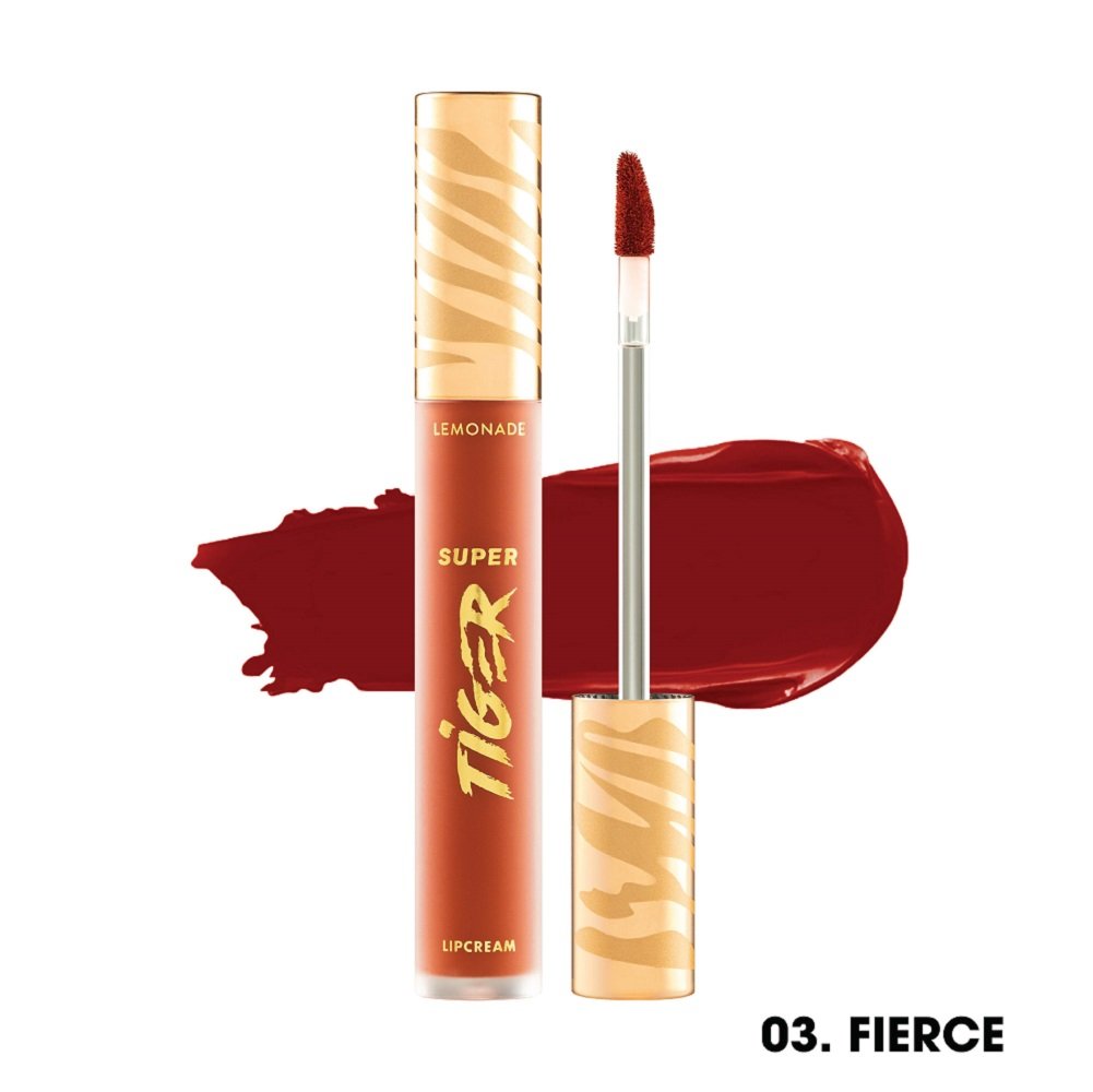 Son Kem Lì Lemonade Supertiger Lipcream #03 Fierce Màu Đỏ Cam Nâu 5g - DATE