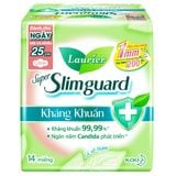 Băng Vệ Sinh Siêu Mỏng Kháng Khuẩn Laurier Super Slimguard 25Cm 14 Miếng.