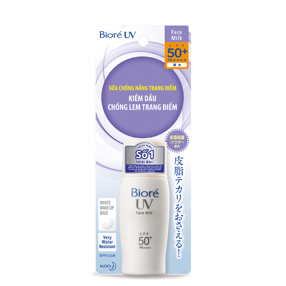  Sữa Chống Nắng Trắng Mịn Kiềm Dầu Bioré UV Face Milk SPF 50+/PA++++ 30ml 