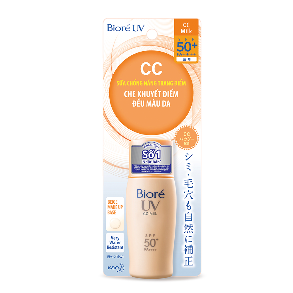 Sữa Chống Nắng Che Khuyết Điểm Và Đều Màu Da Bioré Uv Cc Milk 50+/Pa++++ 30ml. 