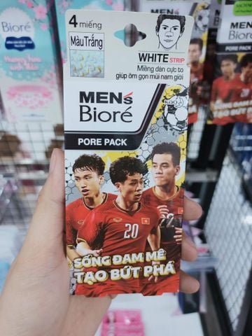  Miếng Dán Mũi Lột Mụn Men's Bioré Pore Pack White Strip Refreshing Cool 4 Miếng (Màu Trắng) 