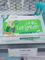  Khăn Ướt Bỏ Túi Không Cồn Let-Green 10 Miếng 