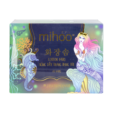  Bông Tẩy Trang Dạng Túi Xỏ Ngón Mihoo Mermaid Cotton Pads Hộp 80 Miếng 