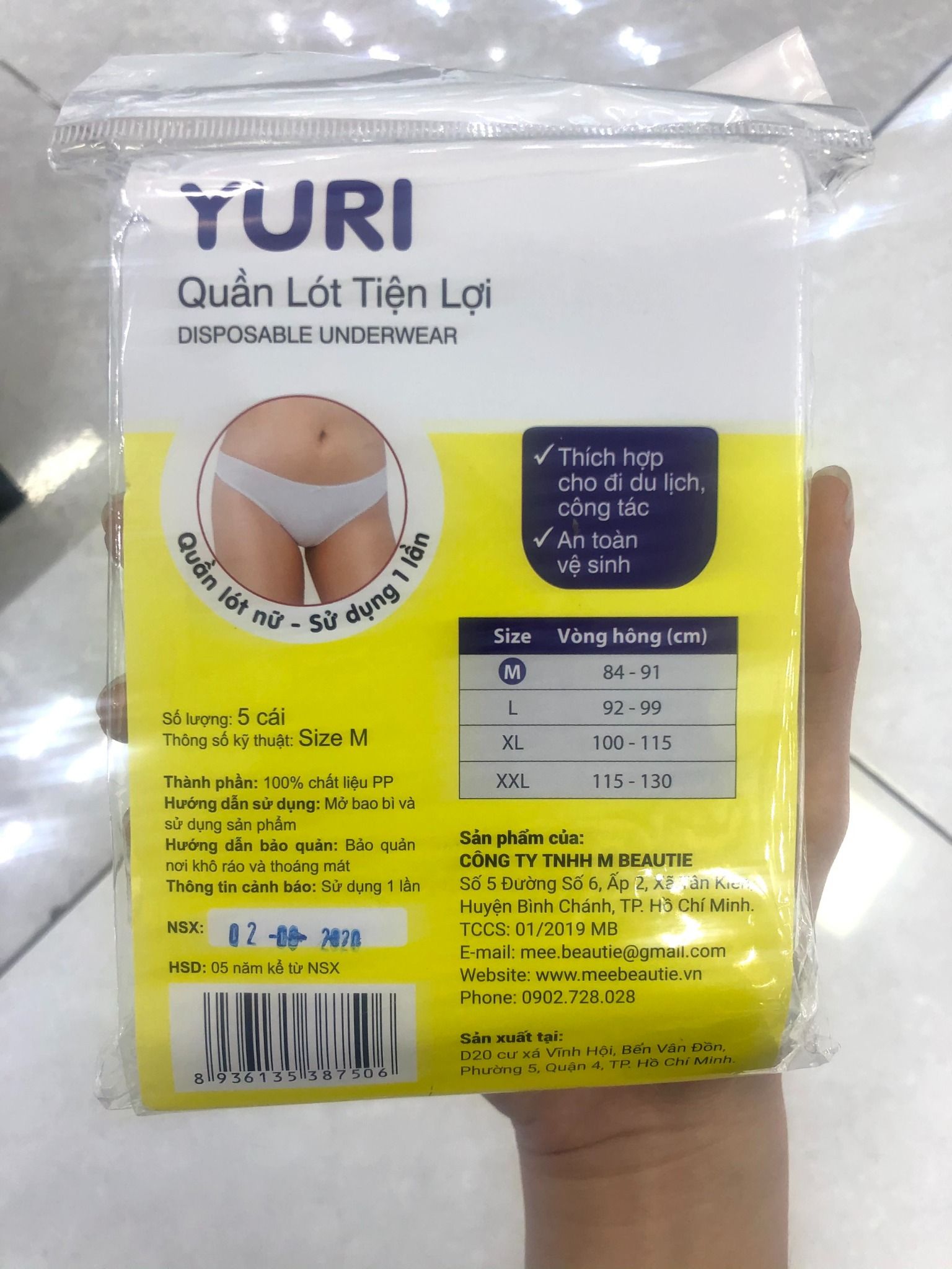  Quần lót giấy size M 