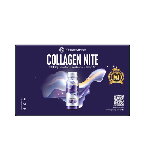  Nước uống đẹp da, ngủ ngon Kinohimitsu Collagen Nite (Hộp 10 chai) 