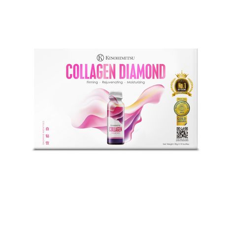  Nước uống chống lão hóa và sáng da Kinohimitsu Collagen Diamond 5300 (Hộp 10 chai) 