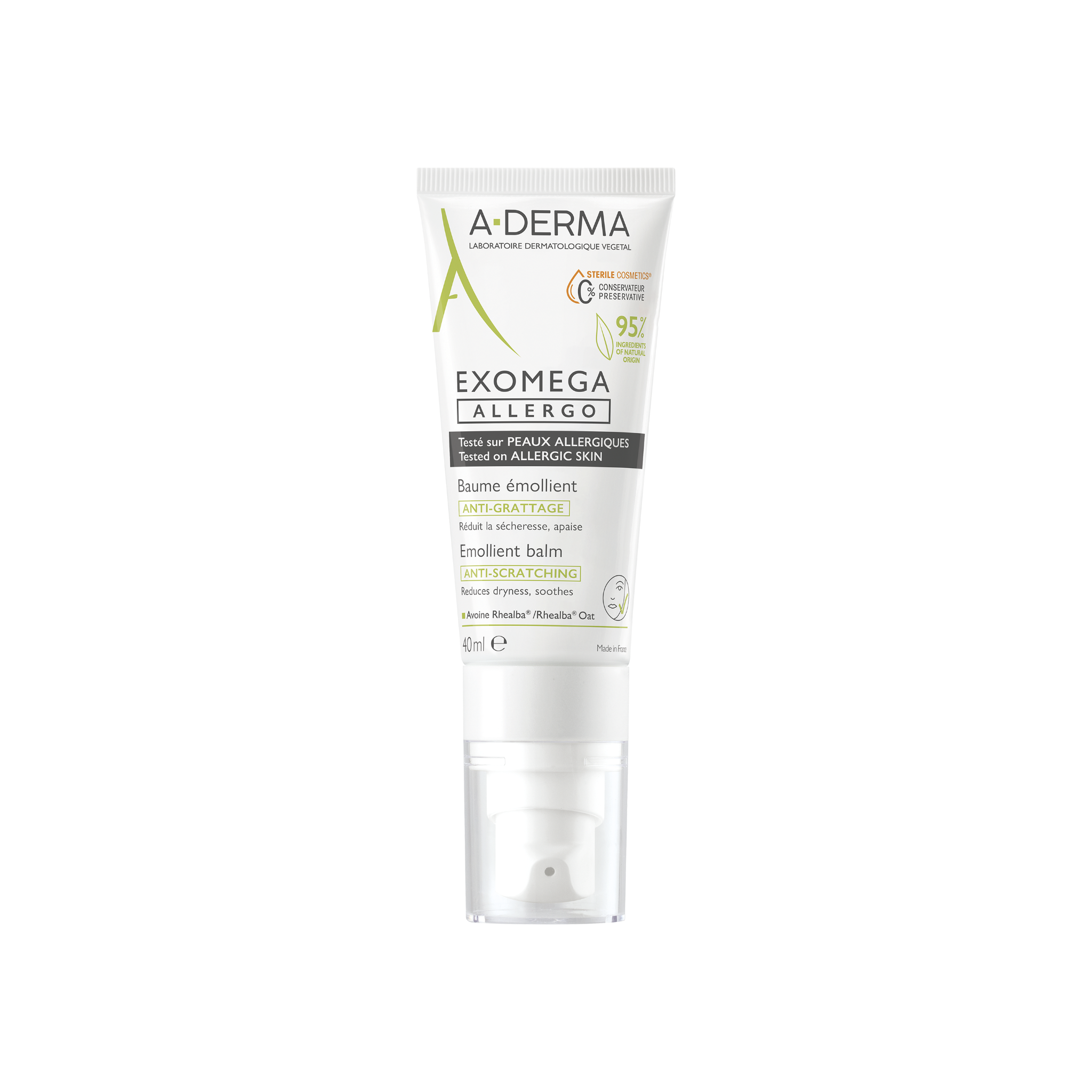  Kem Dưỡng Ẩm Vô Trùng, Chuyên Biệt Cho Viêm Da Cơ Địa Và Dị Ứng A-Derma Exomega Allero 40ml 