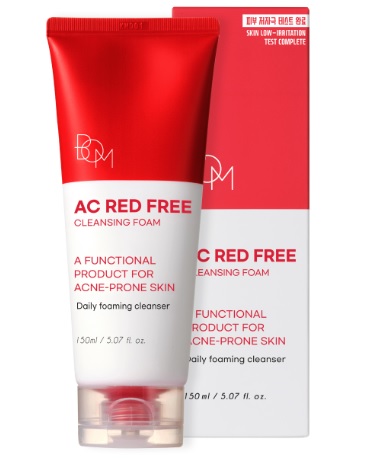 SỮA RỬA MẶT TẠO BỌT NGỪA MỤN BOM AC RED FREE CLEANSING FOAM 150ML - DATE