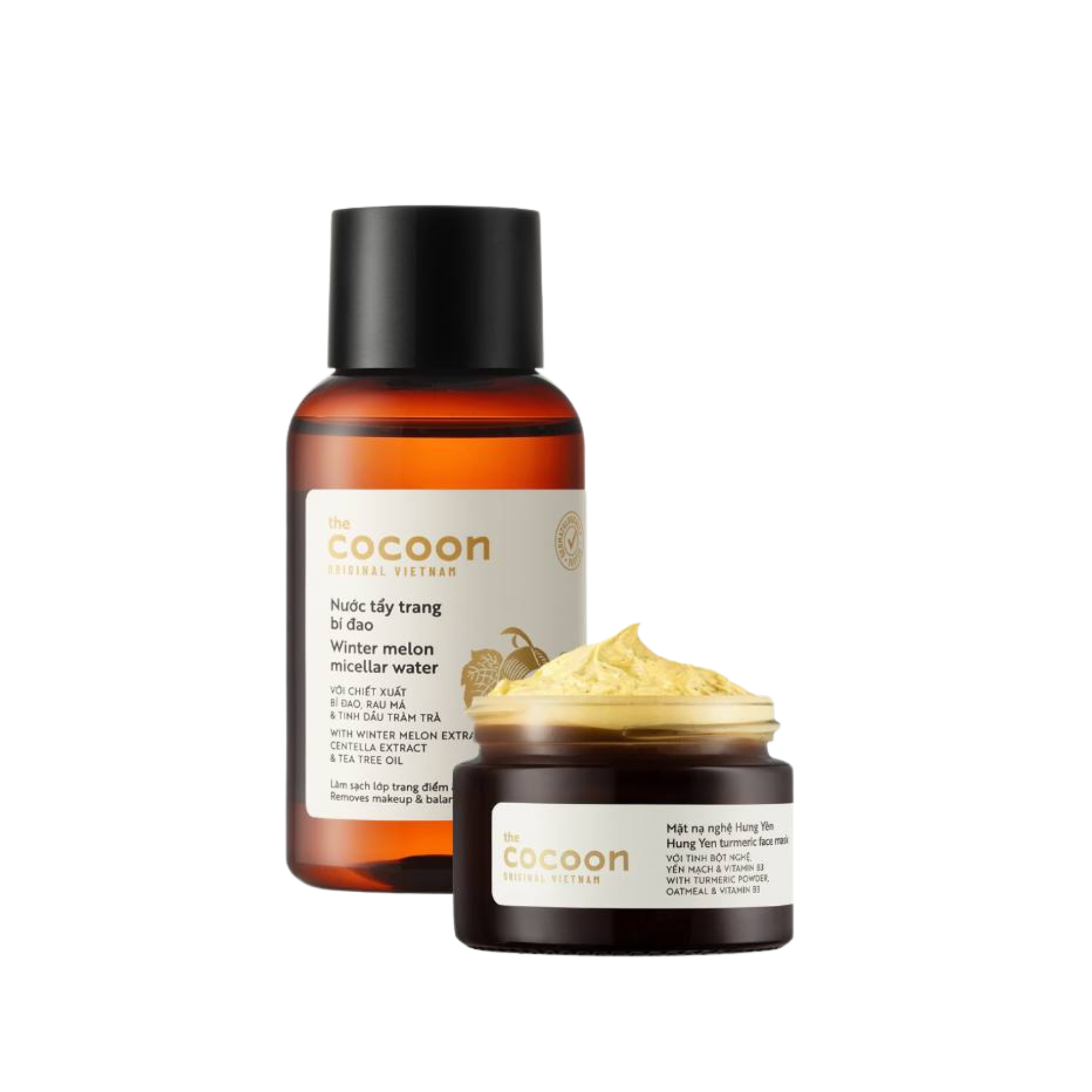  Combo Mua 1 Tặng 1 Mặt nạ nghệ Hưng Yên 30ml và Nước tẩy trang bí đao 140ml 