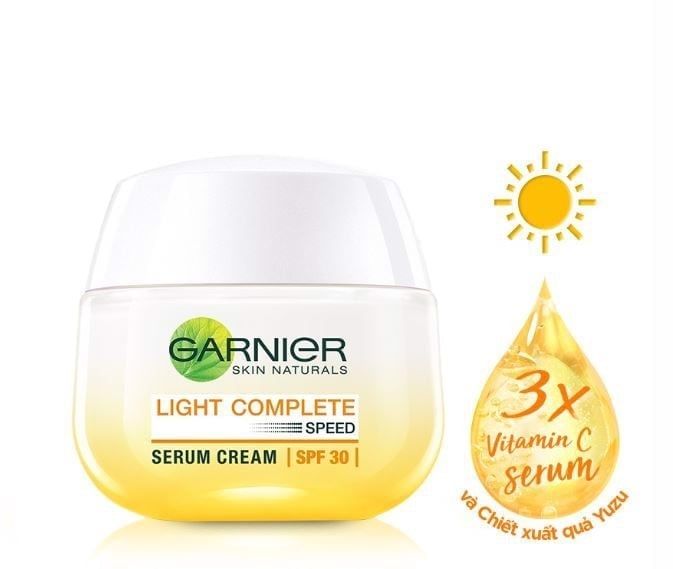  Kem Dưỡng Garnier Tinh Chất Serum Sáng Da Ban Ngày Light Complete Speed Serum Cream SPF30 50ml 