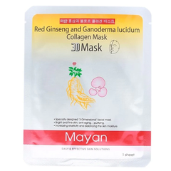  Mặt Nạ Trắng Da Tinh Chất Hồng Sâm Linh Chi 3D Mayan Collagen Red Ginseng Hàn Quốc 25Gr 