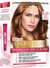  Màu Nhuộm Dưỡng Tóc Phủ Bạc L'Oreal Excellence Crème #6.35 Light Amber Nâu Hổ Phách 172ml 