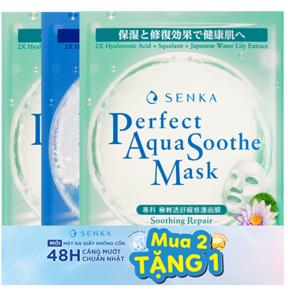  Combo 3 Mặt Nạ Senka Dưỡng Trắng, Giàu Ẩm 21G (2 Mask Soomthing Repair + Extra Moist) 