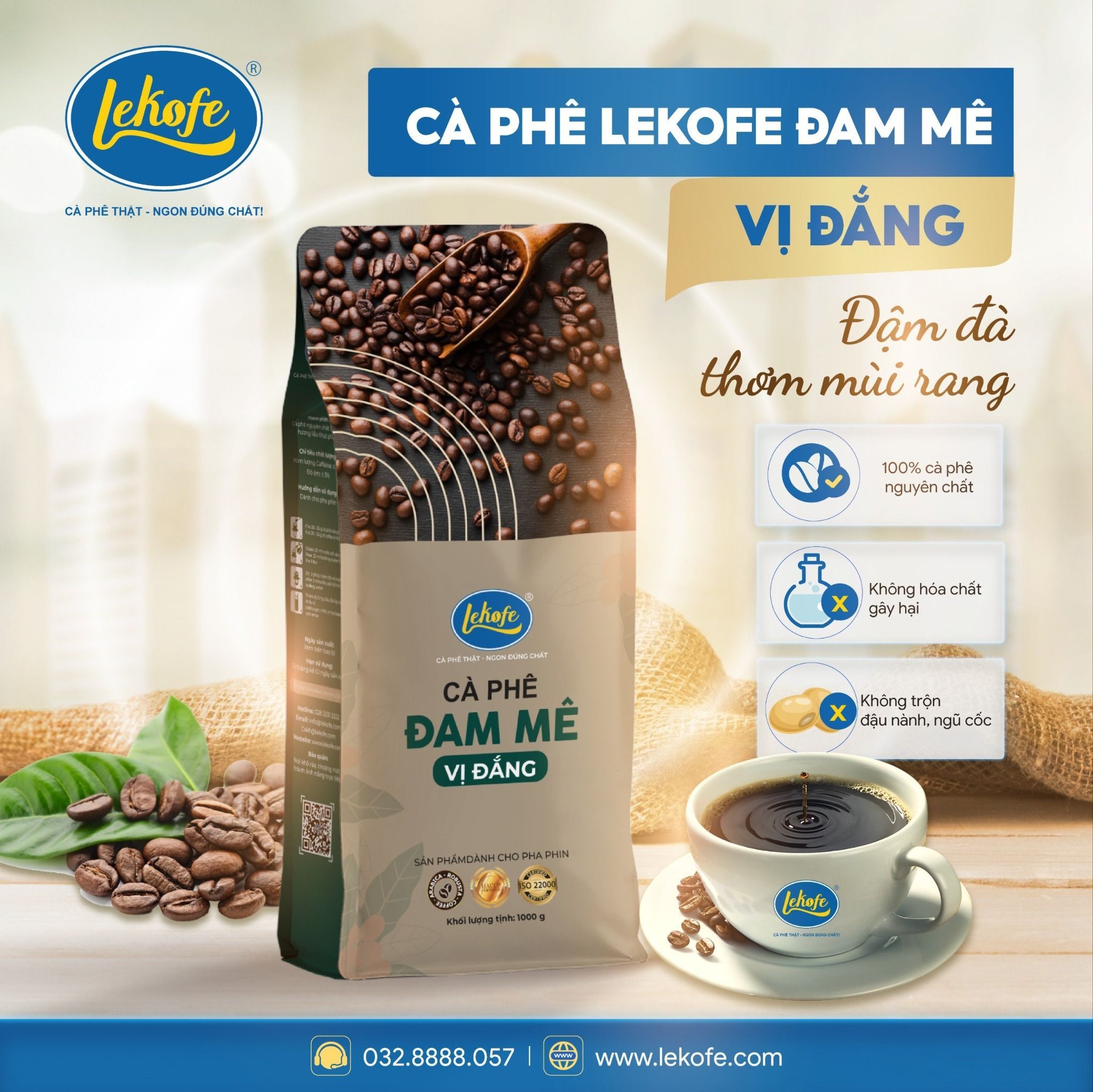  Cà Phê Lekofe Đam Mê Vị Đắng 250G. 