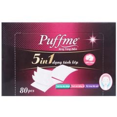  Bông trang điểm Puffme 5in1 tách lớp hộp 80 miếng 