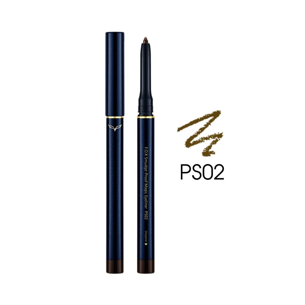  Chì Kẻ Viền Mắt F.O.X Smudge-Proof Magic Eyeliner Chống Lem PS02- Nâu Đậm 0,3g 