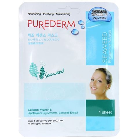  Mặt Nạ Dưỡng Ẩm Chiết Xuất Rong Biển PUREDERM Seaweed Essence Mask 