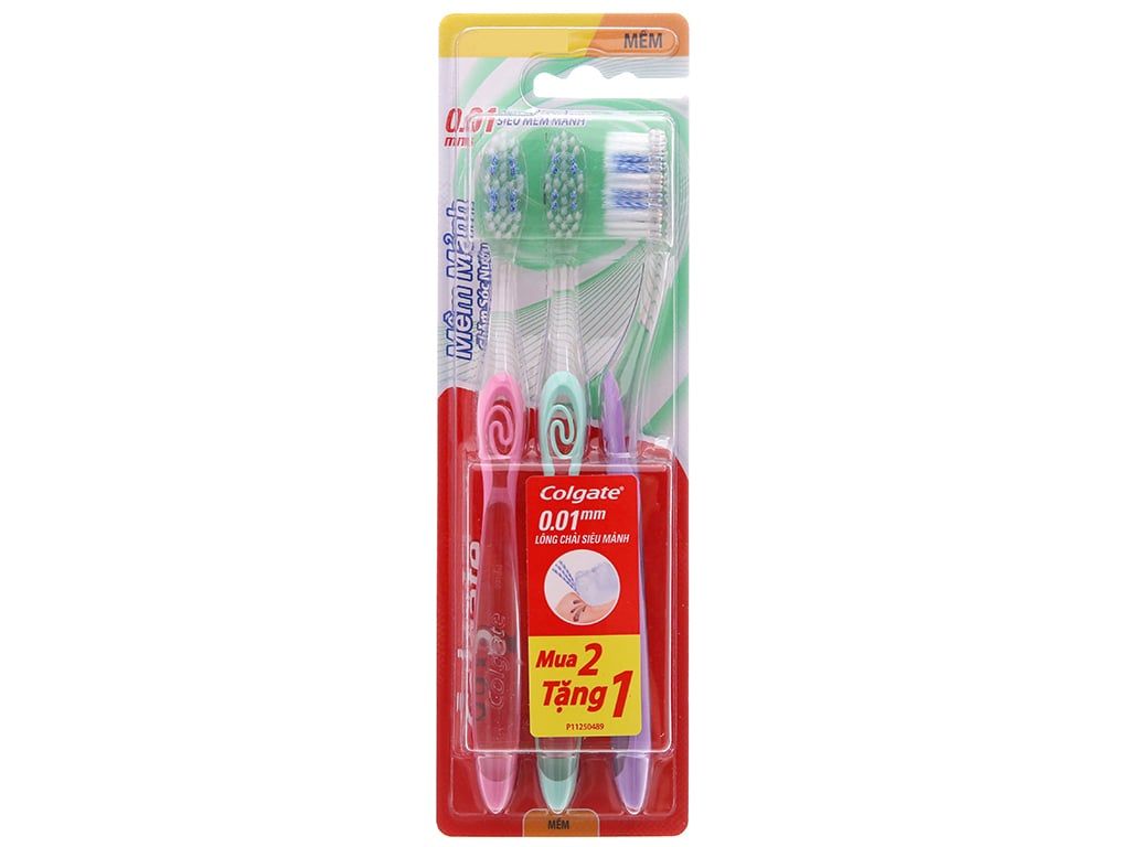  Bộ Ba Bàn Chải Đánh Răng Colgate Slimsoft Mềm Mảnh Chăm Sóc Nướu. 