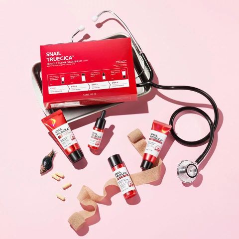  Bộ Sản Phẩm Hỗ Trợ Phục Hồi Da Chiết Xuất Ốc Sên Some By Mi 4 Món Snail Truecica Miracle Repair Starter Kit-Edition 