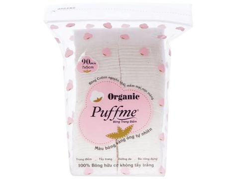  Bông trang điểm Puffme Organic dạng túi 90 miếng 