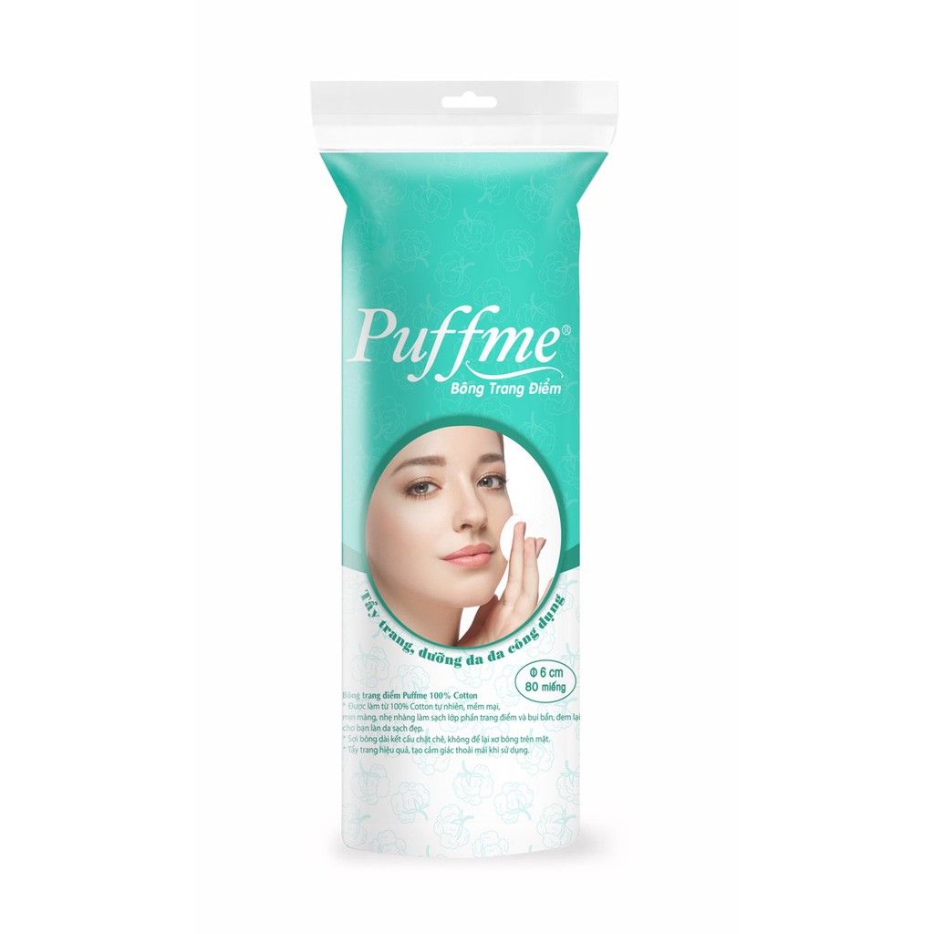  Bông Trang Điểm Puffme Tròn Cây 80 Miếng. 