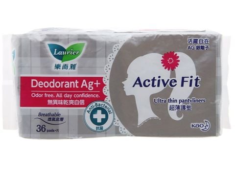  BĂNG VỆ SINH HÀNG NGÀY Laurier Active Fit Ag+ PHÂN TỬ BẠC 2 TÁC ĐỘNG 36 MIẾNG 