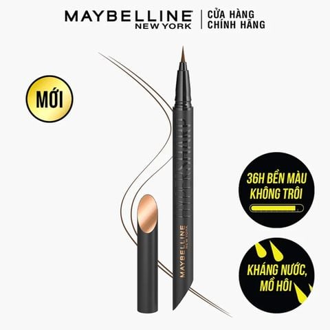  Bút Kẻ Mắt Nước Siêu Mảnh, Sắc Nét, Không Trôi Maybelline Hyper Sharp Liner Extreme #BR-1 Natural Brown Nâu Tự Nhiên 0.4g 