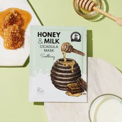  Mặt Nạ Làm Dịu và Dưỡng Da Mềm Mại BOM Honey & Milk Soothing Cicadula Mask 25g 