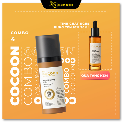  Combo Mua 01 Tặng 01 Cocoon Kem chống nắng bí đao 50ml và Tinh chất nghệ Hưng Yên 30ml 