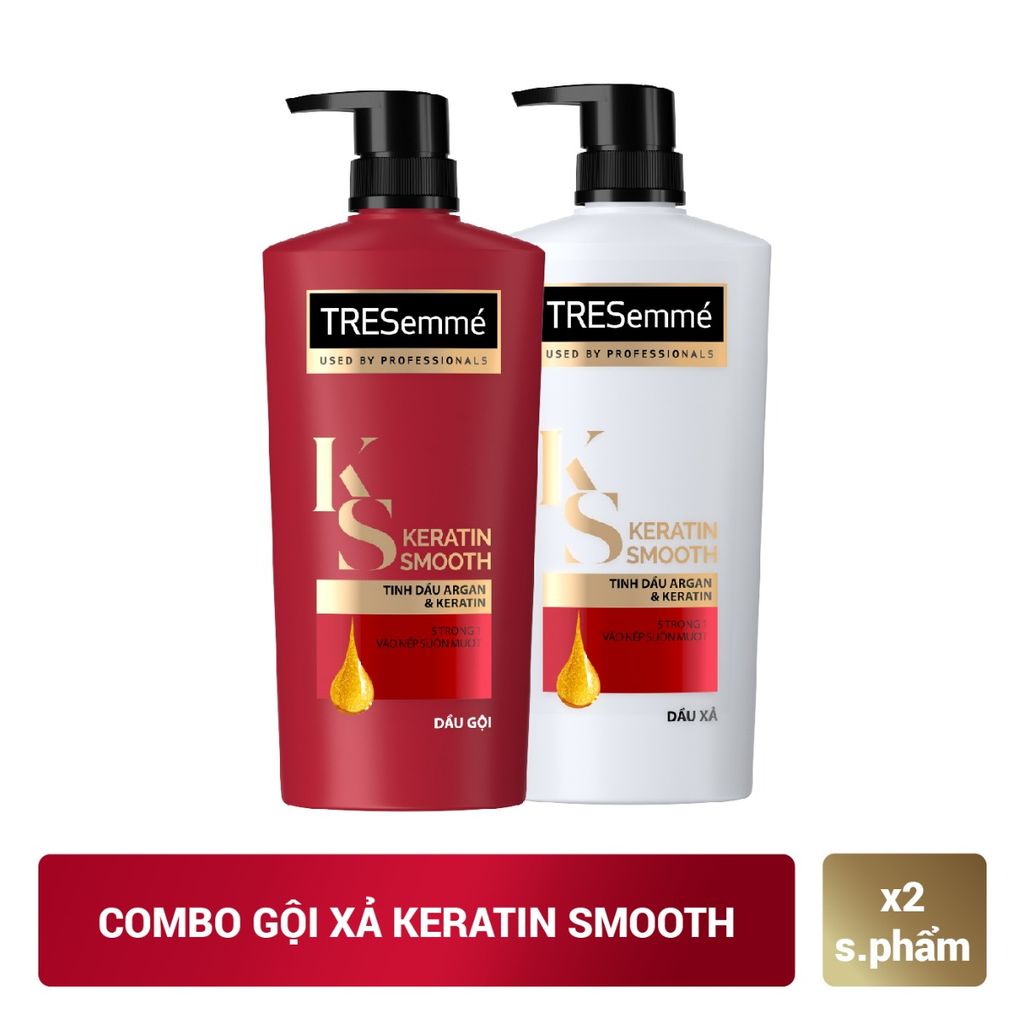 Dầu gội Tresemme Keratin Smooth tinh chất Argan và Keratin vào nếp suôn  mượt 640gDầu gội Tresemme Keratin Smooth 640g IP01  SammiShop