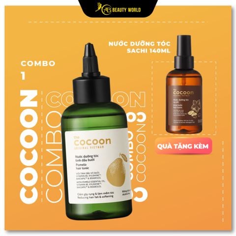  Combo Mua 01 Tặng 01 Cocoon Nước dưỡng tóc tinh dầu bưởi 140ml và Nước dưỡng tóc sachi 140ml 