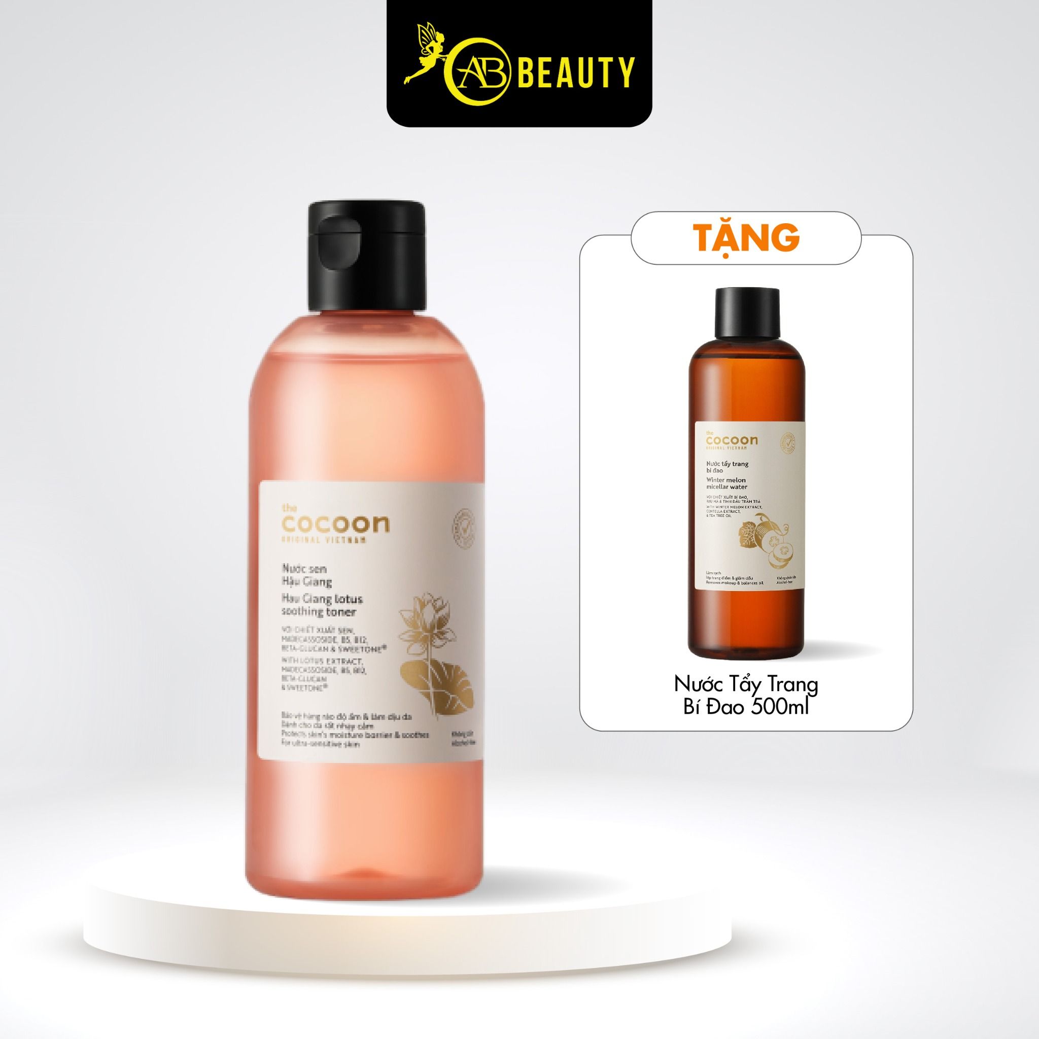  Combo Cocoon Nước Cân Bằng Sen Hậu Giang 310ml & Nước Tẩy Trang Bí Đao 500ml 